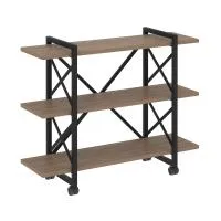 Стеллаж на колесных опорах - 3 полки VR.L-MST.K-3.8V (дуб аризона/черный)