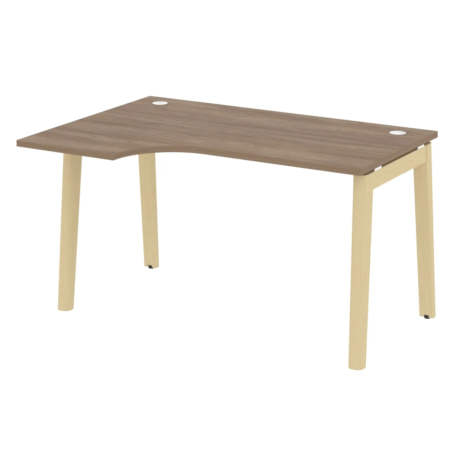 Стол эргономичный левый (опоры - массив дерева, дуб светлый) ONIX WOOD OW.SA-2(L)