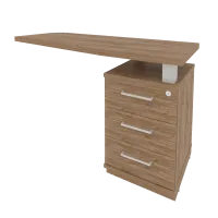 Тумба приставная с топом для криволинейного стола правая First KTP-2(R) (дуб Табак)