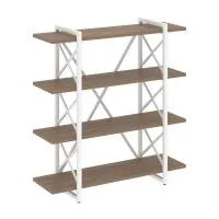 Стеллаж на регулируемых опорах - 4 полки VR.L-MST.O-4.8V (дуб аризона/белый)