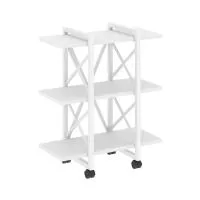 Стеллаж на колесных опорах - 3 полки VR.L-MST.K-3.4V (белый брилиант/белый)
