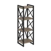 Стеллаж на регулируемых опорах - 4 полки VR.L-MST.O-4.4 (тиквуд темный/черный)