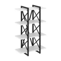 Стеллаж на регулируемых опорах - 4 полки VR.L-MST.O-4.4V (черный брилиант/черный)