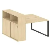 Рабочая станция на О-образном м/к с опорным шкафом-купе БО.РС-СШК-2.2 - Metal System