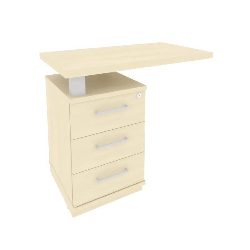 Тумба приставная с топом для прямоугольного стола левая First KTP-1(L) (клён)
