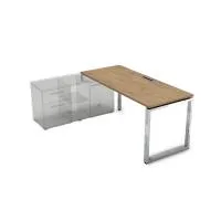 Стол рабочий, прямолинейный на О-образных опорах, левый Gloss Line НСТЛ-О.979