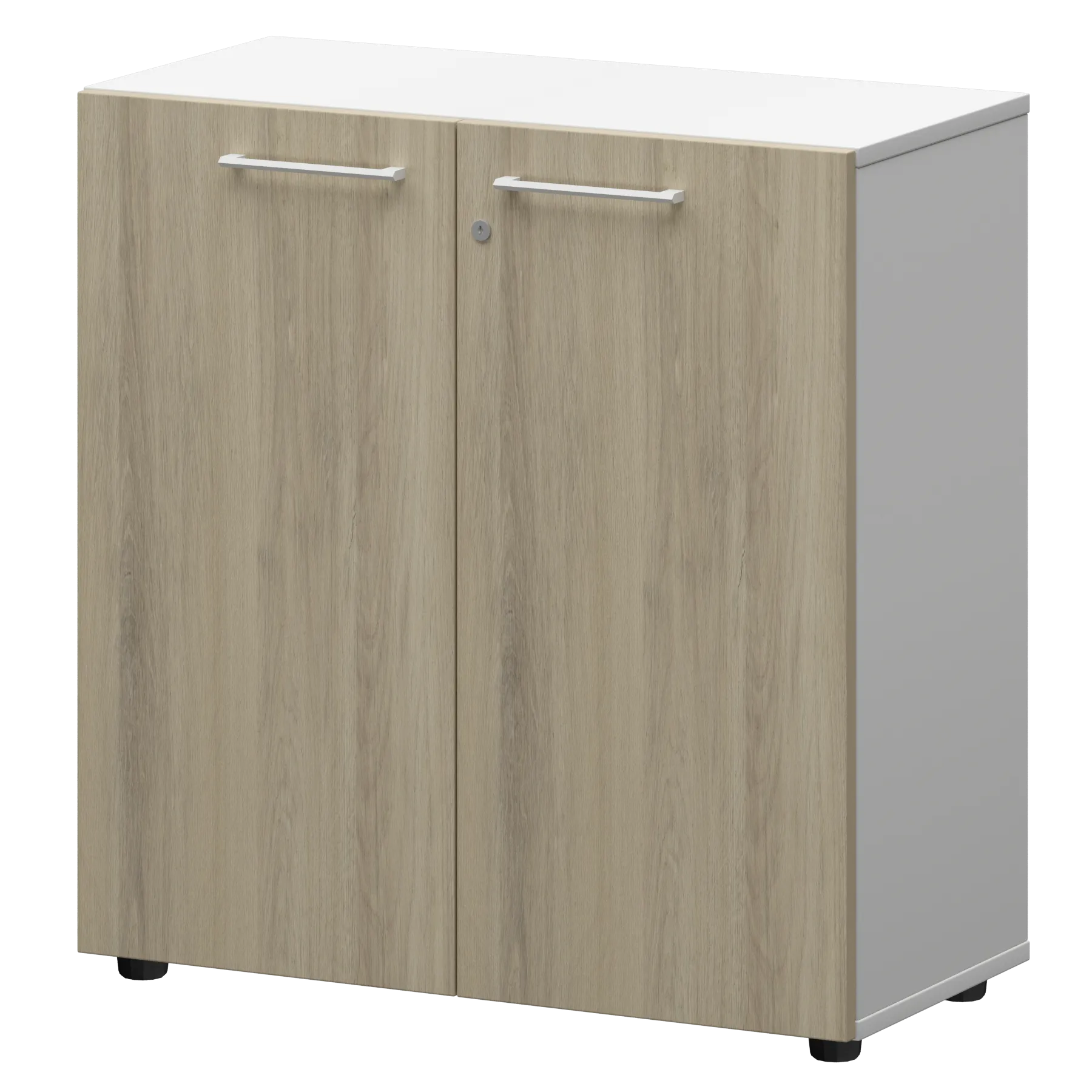КОРТЕЗ Шкаф низкий закрытый СМШ28F Кронберг/Белый 792x380x811