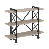 Стеллаж на колесных опорах - 3 полки VR.L-MST.K-3.8V (дуб аттик/черный)