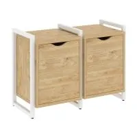 Тумба на регульруемых опорах наборная VR.L-TN-2.O (тиквуд светлый/белый)