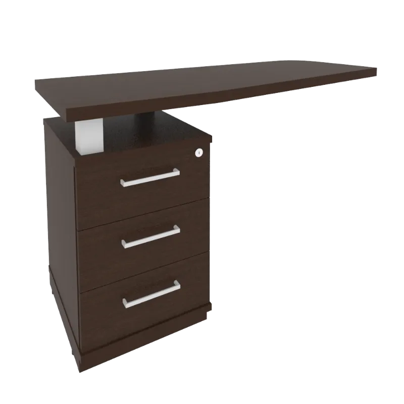 Тумба приставная с топом для криволинейного стола левая First KTP-2 (L) (венге Цаво)