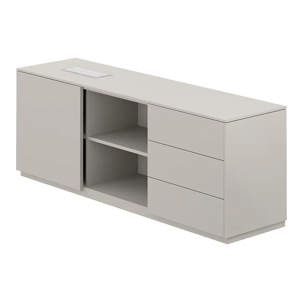 Тумба опорная правая, обвязка серый камень, фасады серый камень, Atlas NZ-0231.GS.GS.R