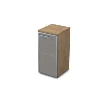 Пенал со стеклом в алюминиевой раме низкий Gloss 9П.023.3