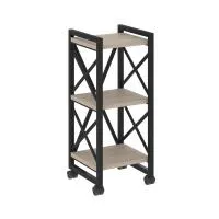 Стеллаж на колесных опорах - 3 полки VR.L-MST.K-3.4 (дуб аттик/черный)