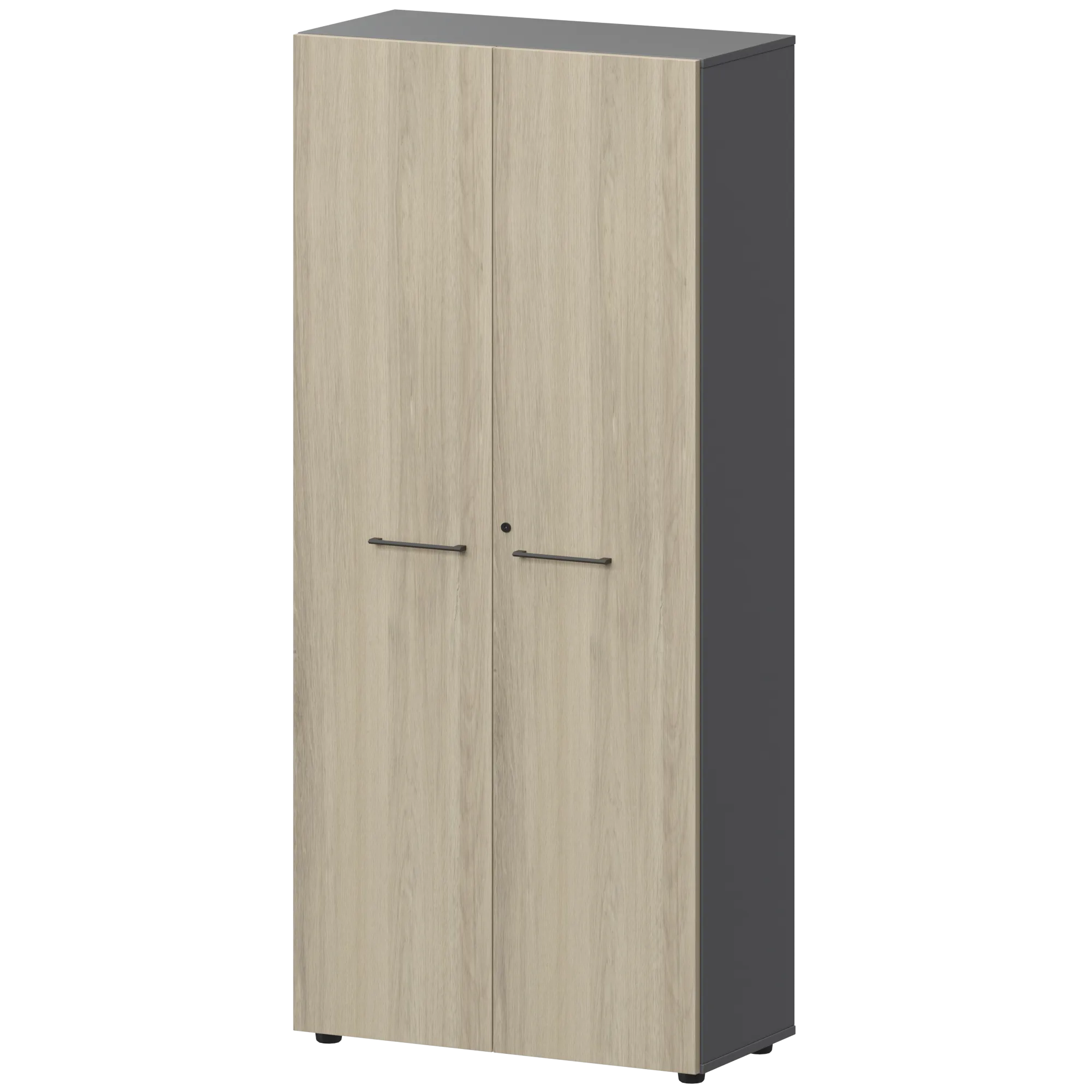 КОРТЕЗ Шкаф высокий закрытый СМШ58F Кронберг/Графит 792x382x1963