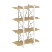 Стеллаж на регулируемых опорах - 4 полки VR.L-MST.O-4.4V (тиквуд светлый/белый)