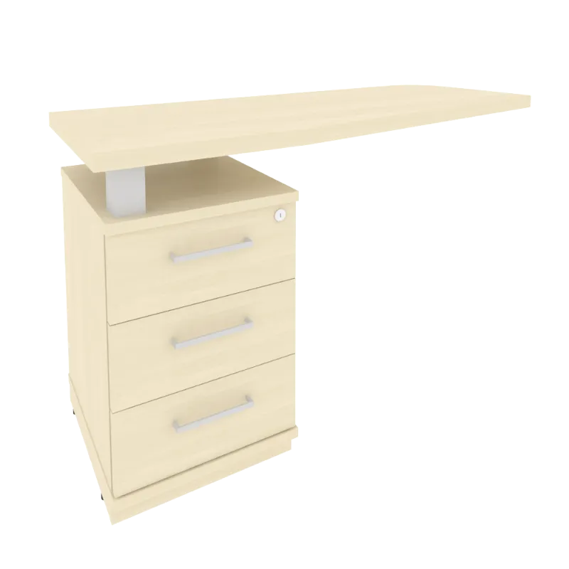 Тумба приставная с топом для криволинейного стола левая First KTP-2 (L) (клён)