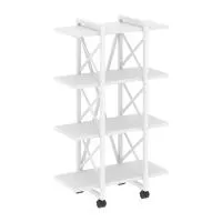 Стеллаж на колесных опорах - 4 полки VR.L-MST.K-4.4V (белый брилиант/белый)