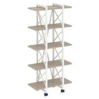 Стеллаж на колесных опорах - 5 полки VR.L-MST.K-5.4V(дуб аттик/белый)