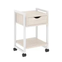 Тумба на колесных опорах с ящиком и полкой VR.L-T1.K (денвер светлый/белый)