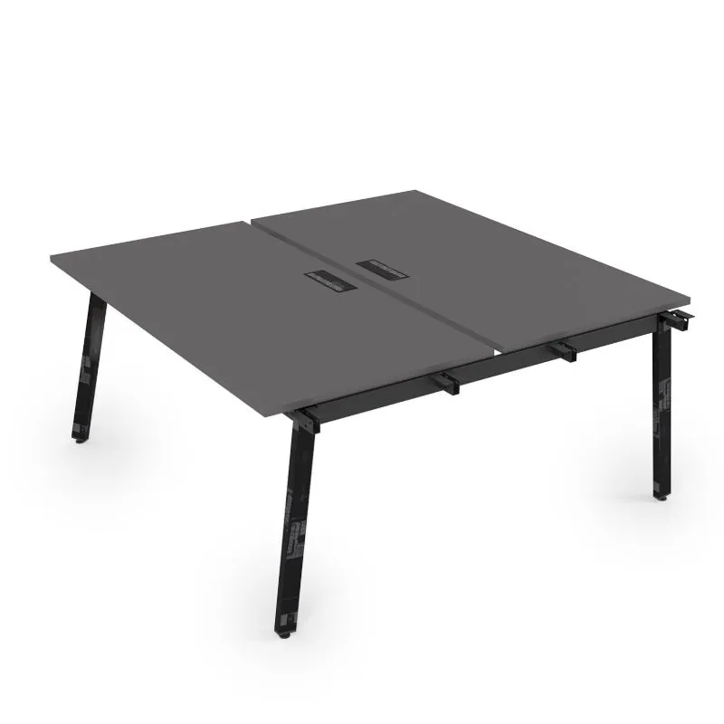 Стол системы БЕНЧ на 2 рабочих места, начальный модуль Arredo 10БДН.269 (черный глянец)