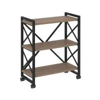 Стеллаж на колесных опорах - 3 полки VR.L-MST.K-3.8 (дуб аризона/черный)