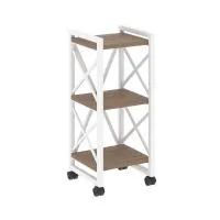 Стеллаж на колесных опорах - 3 полки VR.L-MST.K-3.4 (дуб аризона/белый)