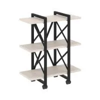 Стеллаж на колесных опорах - 3 полки VR.L-MST.K-3.4V (денвер светлый/черный)