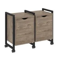 Тумба на колесных опорах наборная VR.L-TN-2.K (тиквуд темный/черный)