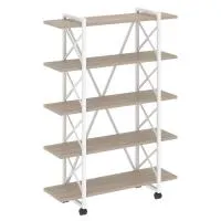 Стеллаж на колесных опорах - 5 полки VR.L-MST.K-5.8V(дуб аттик/белый)