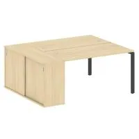 Рабочая станция на П-образном м/к с опорным шкафом-купе БП.РС-СШК-1.3 - Metal System