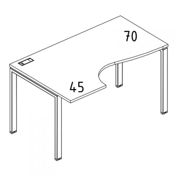 Стол эргономичный левый "Классика" на металлокаркасе UNO A4 Б1 041