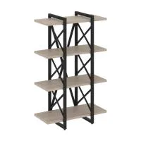 Стеллаж на регулируемых опорах - 4 полки VR.L-MST.O-4.4V (дуб аттик/черный)