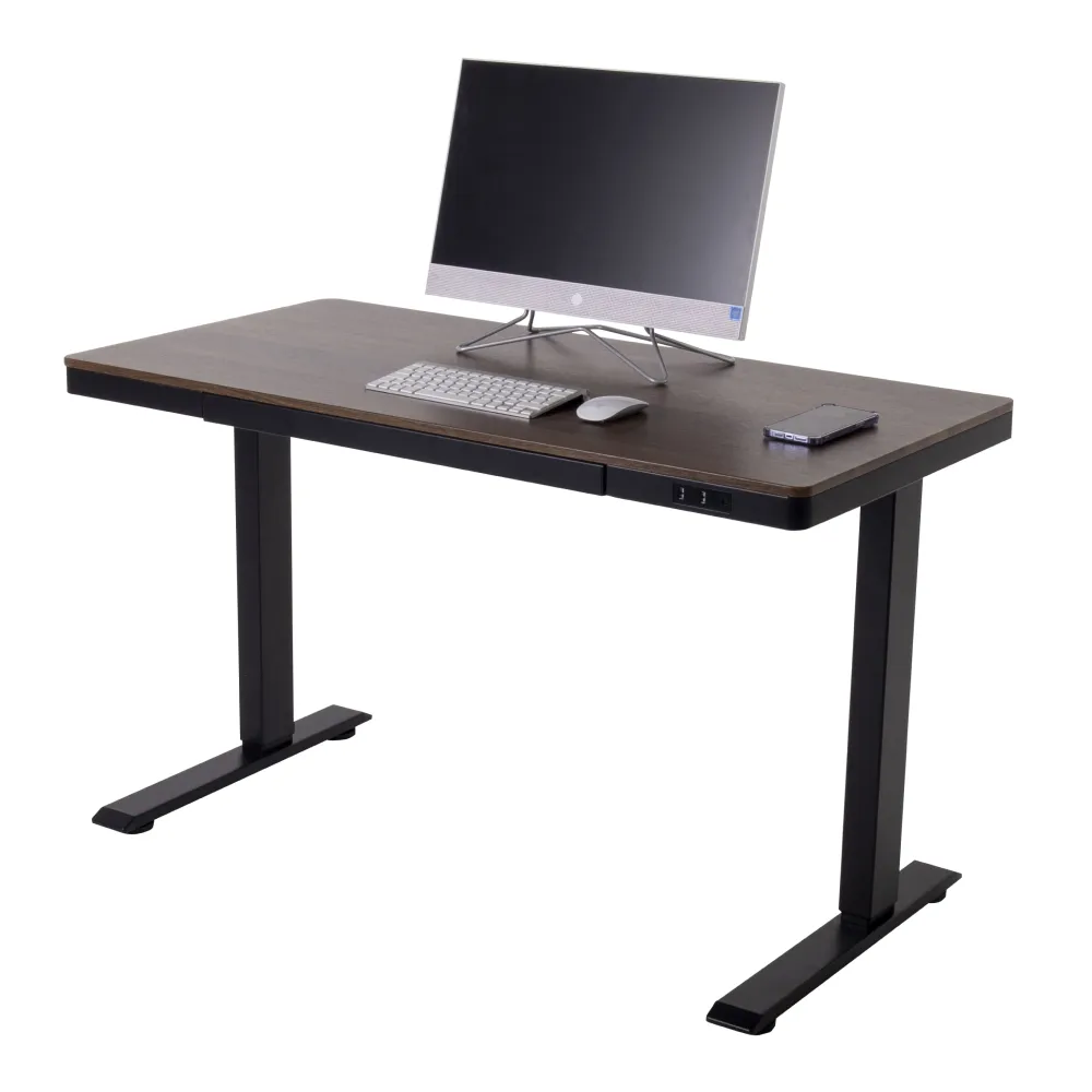 Стол с электроприводом LA-T33-E4A (МДФ грецкий орех, черное),высота 70-120 см, столешница 120*60 см