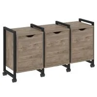 Тумба на колесных опорах наборная VR.L-TN-5.K (тиквуд темный/черный)