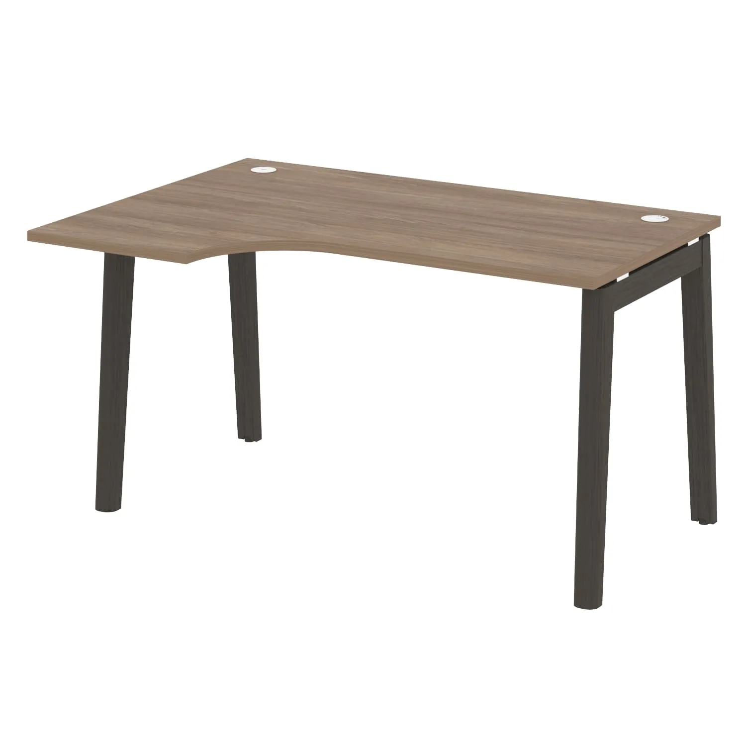 Стол эргономичный левый (опоры - массив дерева, дуб темный) ONIX WOOD OW.SA-2(L)