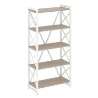 Стеллаж на регулируемых опорах - 5 полки VR.L-MST.O-5.8 (дуб аттик/белый)