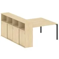 Рабочая станция на П-образном м/к с опорным шкафом-купе Metal System БП.РС-СШК-4.4