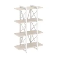 Стеллаж на регулируемых опорах - 4 полки VR.L-MST.O-4.4V (денвер светлый/белый)