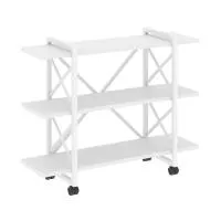 Стеллаж на колесных опорах - 3 полки VR.L-MST.K-3.8V (белый брилиант/белый)