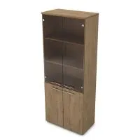 Шкаф высокий со стеклянными дверями Gloss Line 9НШ.005.12