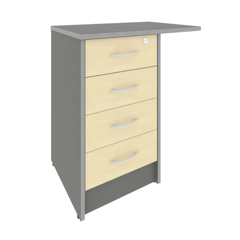 Тумба приставная (с замком, 4 ящика, универсальная левая/правая) RIVA А.ТП-4.3F