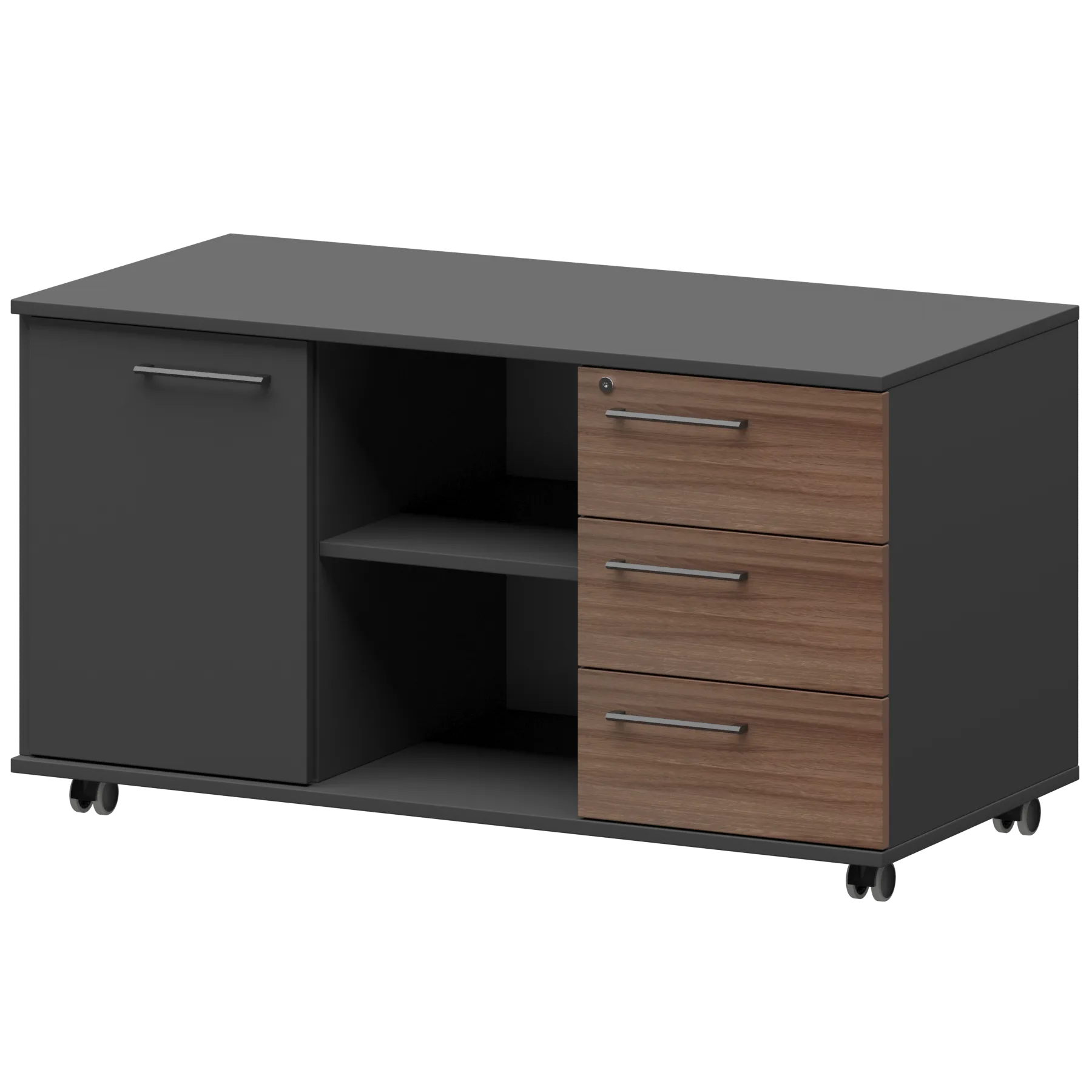 КОРТЕЗ Креденция правая KZT-62R Темный шимо/Графит 1200x568x648