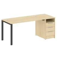 Рабочая станция на П-образном м/к с опорной тумбой Metal System БП.РС-СТП -1.3