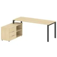 Рабочая станция на П-образном м/к с опорной тумбой левая Metal System БП.РС-СТС-2.5 Л