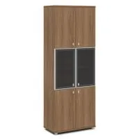 Шкаф комбинированный со стеклом в алюминиевой раме Vasanta V-613 (6 дверей)