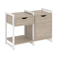 Тумба на регульруемых опорах наборная VR.L-TN-3.O (дуб аттик/белый)