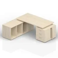 Стол Norman на 2-х опорных тумбах левый NR180T3TSG