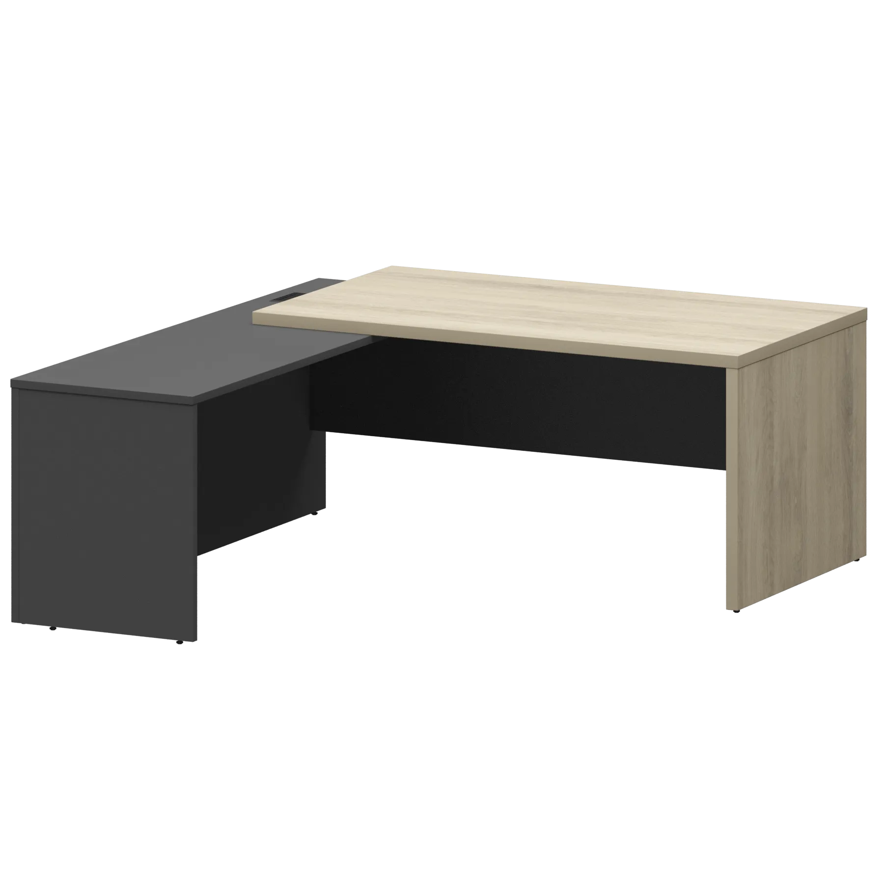 КОРТЕЗ Стол руководителя левый KZP-18L Кронберг/Графит 1800x2000x750
