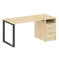 Рабочая станция на О-образном м/к с опорной тумбой Metal System БО.РС-СТП -1.2