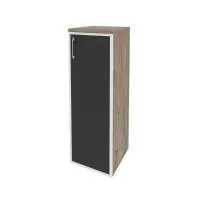 Шкаф средний узкий правый (1 средний фасад стекло лакобельчерное в раме) ONIX O.SU-2.4R(R) black